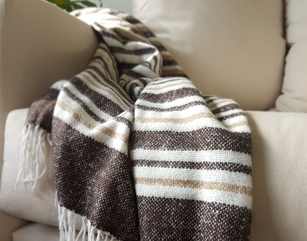 Richmond Throw - Reclaimed Wool Blend - Tan Tristar Online