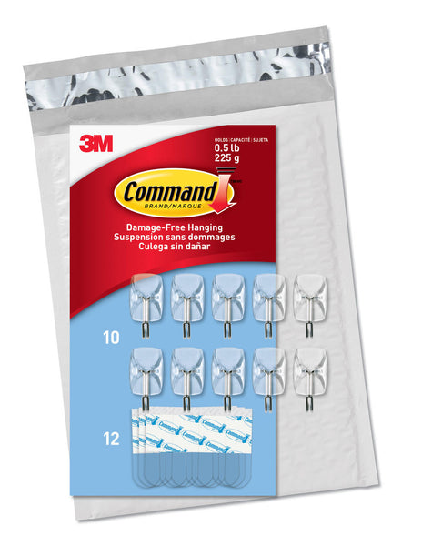 Command Small Clear Wire Value Pack, 10 Hooks and 12 Strips, CL067-10NA Tristar Online