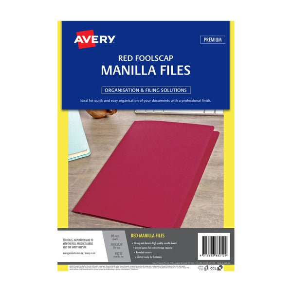 AVERY Manilla Folder Red FC Pack of 20 Tristar Online