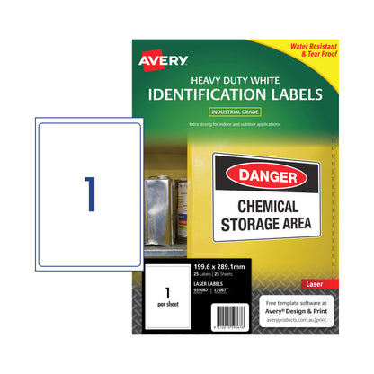 AVERY Laser Label L7067 1Up Pack of 25 Tristar Online