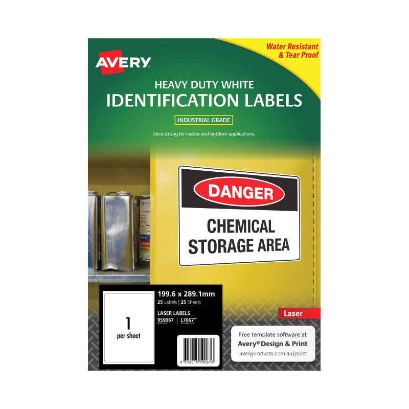 AVERY Laser Label L7067 1Up Pack of 25 Tristar Online