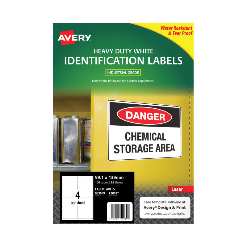 AVERY Laser Label L7069 4Up Pack of 25 Tristar Online