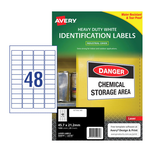 AVERY Laser Label HD L4778 48Up Pack of 25 Tristar Online