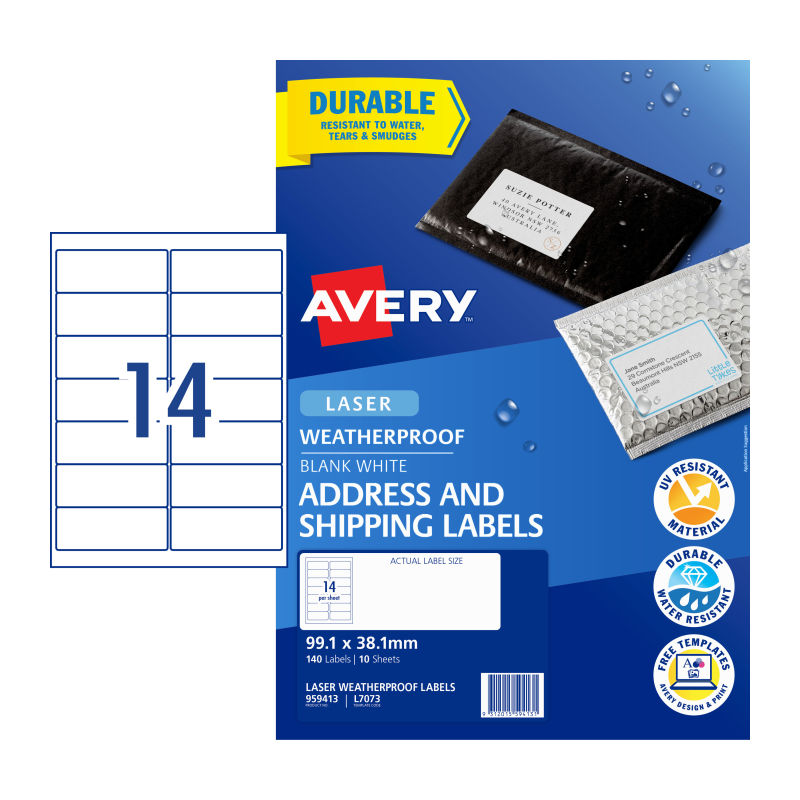 AVERY Laser Label L7073 14Up Pack of 10 Tristar Online