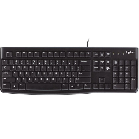 LOGITECH K120 Keyboard Quiet typing Spill-resistant Durable keys Thin profile Curved space bar Adjustable tilt legs Tristar Online