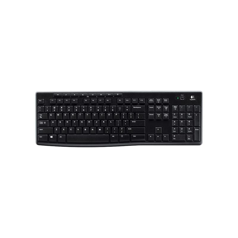 LOGITECH K270 2.4 GHz Wireless Full Size Keyboard 128-bit AES encryption 24-month battery life Spill resistant Durable UV-coated keys Tristar Online