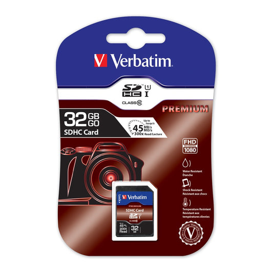 VERBATIM SDHC 32GB (Class 10) Up to 45MB/Sec 300X read speed Tristar Online