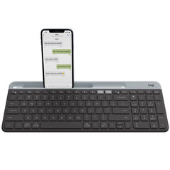 LOGITECH K580 Unifying Slim Easy Switch Multi-Device Wireless Keyboard - 18 months Battery Life, Mac/iOS/Andriod/Windows, Bluetooth + USB - Graphite Tristar Online