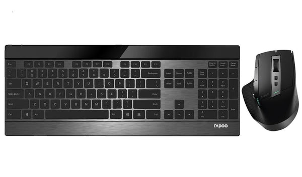 RAPOO 9900M Multi-mode Wireless Ultra-slim Keyboard & Mouse - Bluetooth 3.0, 4.0, 2.4G Multi-Mode Switch, Ultra-Slim Keys, Adjustable DPI Tristar Online