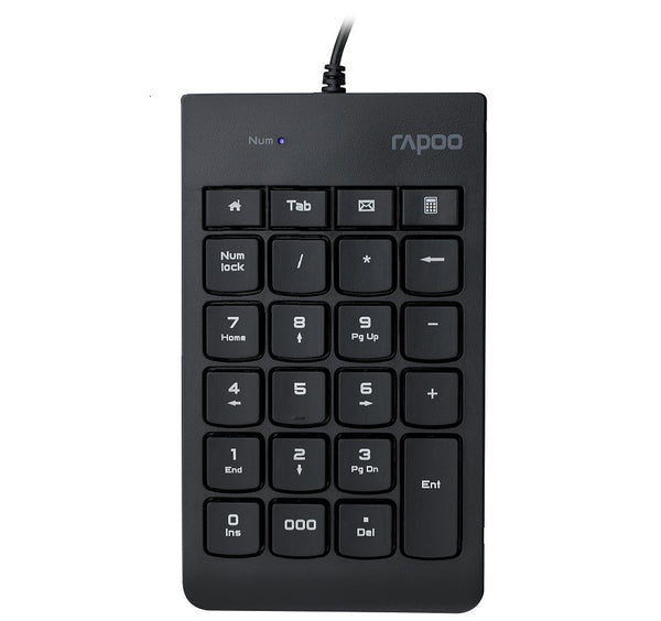 RAPOO K10 Wired Numeric NumberPad Keyboard - Spill Resistant Design, Laser Carved Keycap, Spill-Resistant Design, Easy Installation Tristar Online