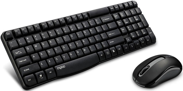 RAPOO X1800S 2.4GHz Wireless Optical Keyboard Mouse Combo Black - 1000DPI Nano Receiver 12m Battery Tristar Online