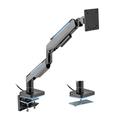 BRATECK Single Heavy-Duty RGB Gaming Monitor Arm Fit Most 17'-49' Monitor VESA 75x75,100x100 Tristar Online