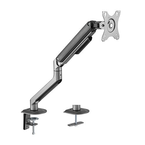 BRATECK Single Monitor Economical Spring-Assisted Monitor Arm Fit Most 17'-32' Monitors, Up to 9kg per screen VESA 75x75/100x100 Space Grey Tristar Online