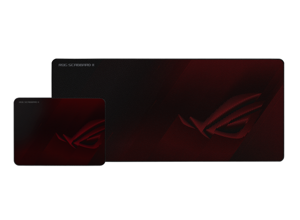 ASUS ROG SCABBARD II Gaming Mouse Pad, Medium 360x260mm + Extended 900x400mm Size, Water/Oil/Dust Respellent, Anti-Fray, Soft Cloth With Rubber Base Tristar Online