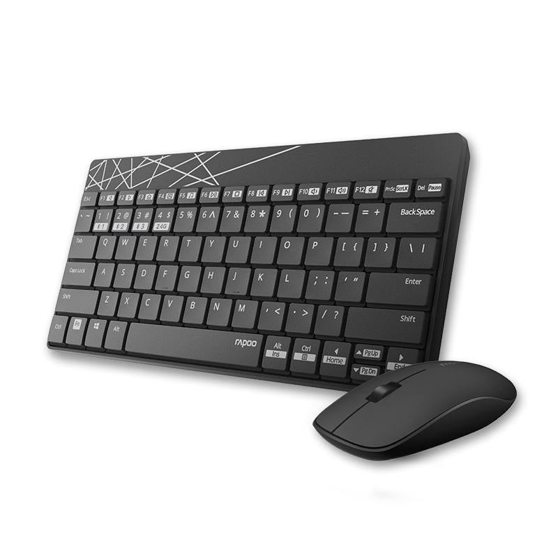 RAPOO 8000M Compact Wireless Multi-mode Bluetooth, 2.4Ghz, 3 Device Keyboard and Mouse Combo Tristar Online
