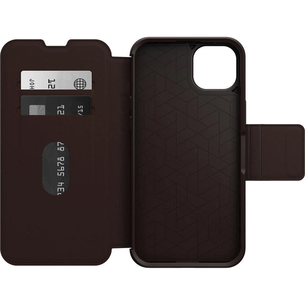 OTTERBOX Apple iPhone 14 Plus Strada Series Case - Espresso (Brown) (77-88554), Wireless Charge Compatible, Credit Card Storage Tristar Online