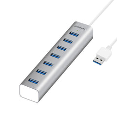 MBEAT 7-Port USB 3.0 Powered Hub - USB 2.0/1.1/Aluminium Slim Design Hub with Fast Data Speeds (5Gbps) Power Delivery for PC and MAC devices Tristar Online