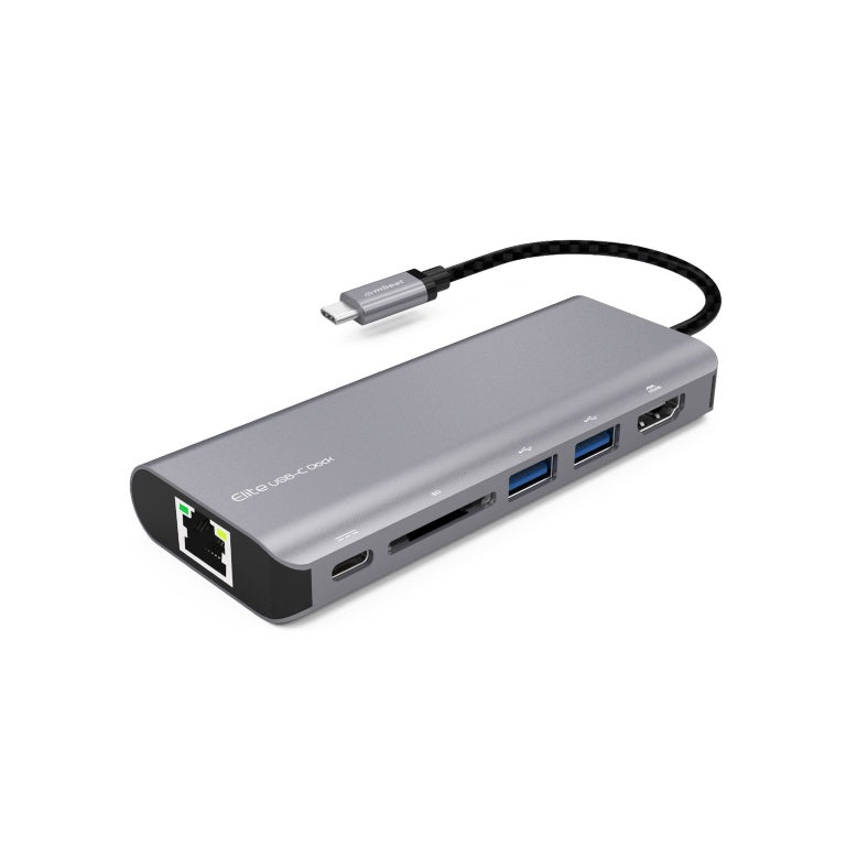 MBEAT \'Elite\' USB Type-C Multifunction Dock - USB-C/4k HDMI/LAN/Card Reader/Aluminum Casing/Campatible with MAC/Desktop PC Notebook Laptop Devices Tristar Online