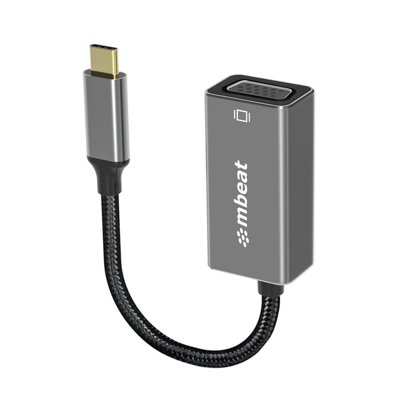 MBEAT Elite USB-C to VGA Adapter - Coverts USB-C to VGA Female Port, Supports up to1920×1080@60Hz - Space Grey Tristar Online