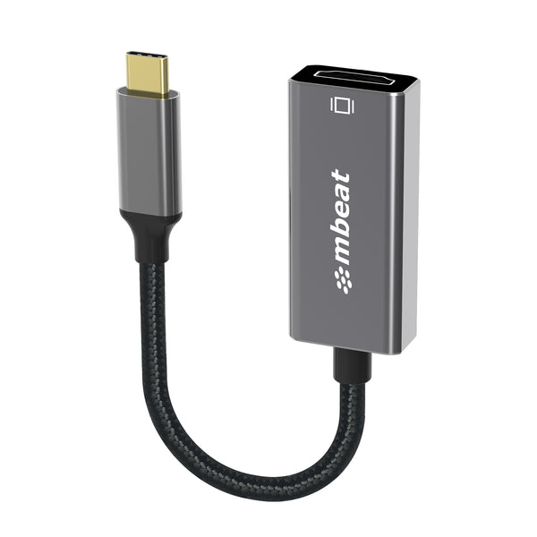 MBEAT Tough Link 1.8m 4K USB-C to Display Port Cable - Converts USB-C to DisplayPort,4K@60Hz (3840×2160), Gold Plated, Aluminium, Nylon Braided Cable Tristar Online