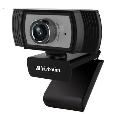 VERBATIM 1080p Full HD Webcam - Black/Silver FHD 1920x1080, 2.0 Mega Pixels, Compatible with Windows XP,7 8, 10, Android V5, MacOS 10.6 or Above Tristar Online