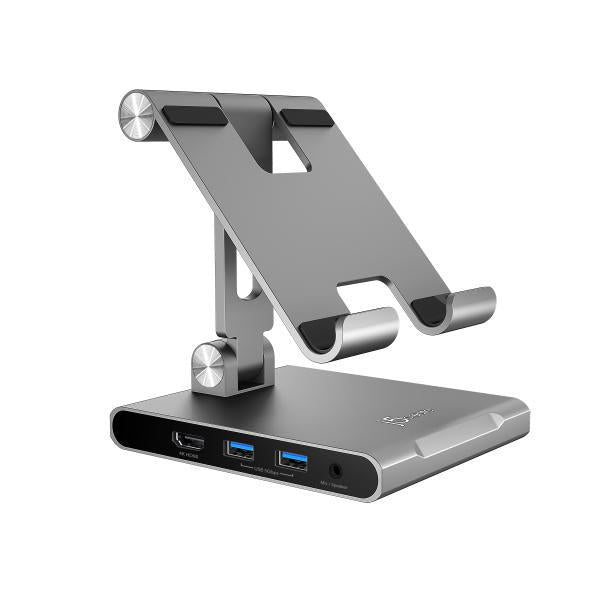 J5create JTS224 Multi-Angle Stand Docking Station for iPad, Samsung Tablet, Surface Pro 8 (USB-C to 4K HDMI, USB-C 100W PD, USB-Ax2, SD card reader) Tristar Online