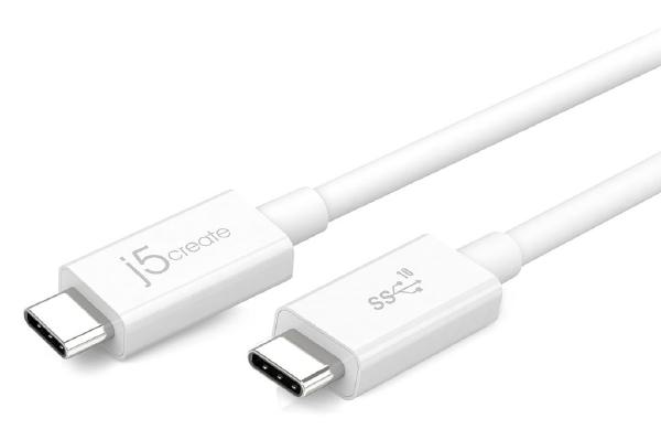 J5create JUCX01 USB-C 3.1 to USB-C 70cm Coaxial cable Speeds up to 10 Gbps SuperSpeed+ &amp 20V/5A 100W power delivery Tristar Online