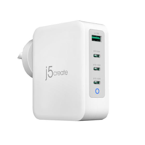 J5create JUP43130 130W GaN USB-C 4-Port Charger - (USB-C PDx 3, USB-A x 1 with Auto Balance Output) - Charge your phones, tablets, or laptops Tristar Online