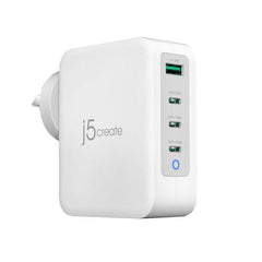 J5create JUP43130 130W GaN USB-C 4-Port Charger - (USB-C PDx 3, USB-A x 1 with Auto Balance Output) - Charge your phones, tablets, or laptops Tristar Online