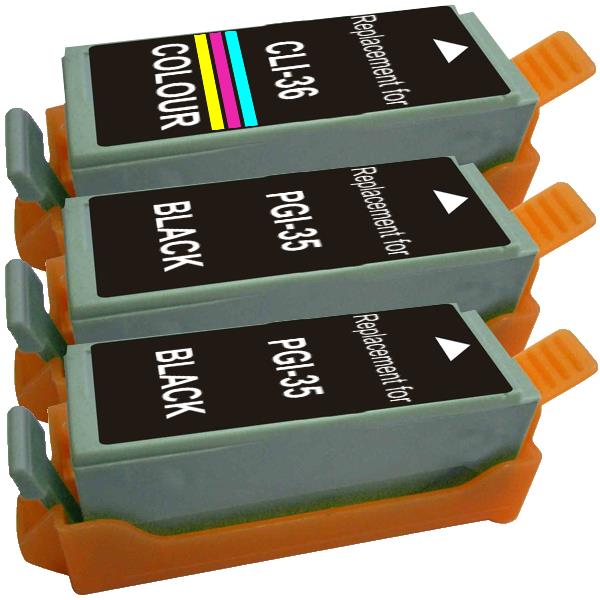 PGI-35 CLI-36 Compatible Inkjet Cartridge Set 3 Cartridges Tristar Online