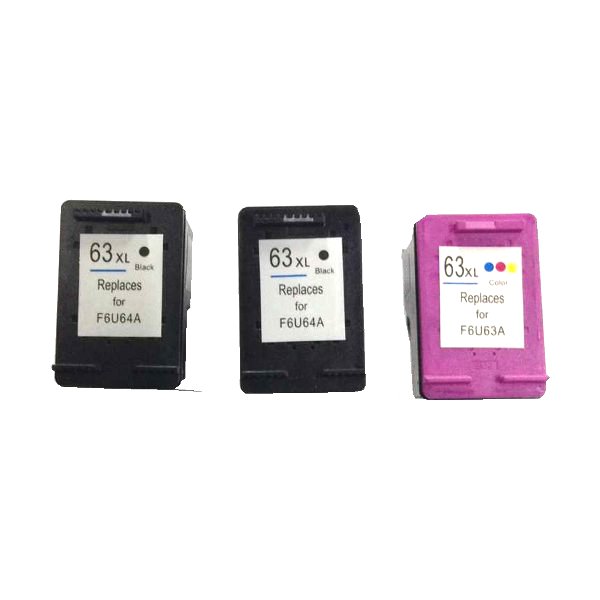 HP Compatible Remanufactured Value Pack 2 x HP63XL Black & 1 x HP63XL Color Tristar Online