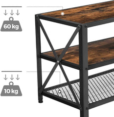 TV Stand for 60-Inch TV with Industrial Style Steel Frame Rustic Brown and Black Tristar Online