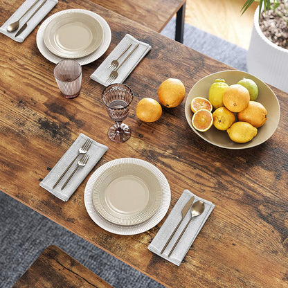 Bar Table with Solid Metal Frame and Wood Look, 120 x 60 x 90 cm Tristar Online