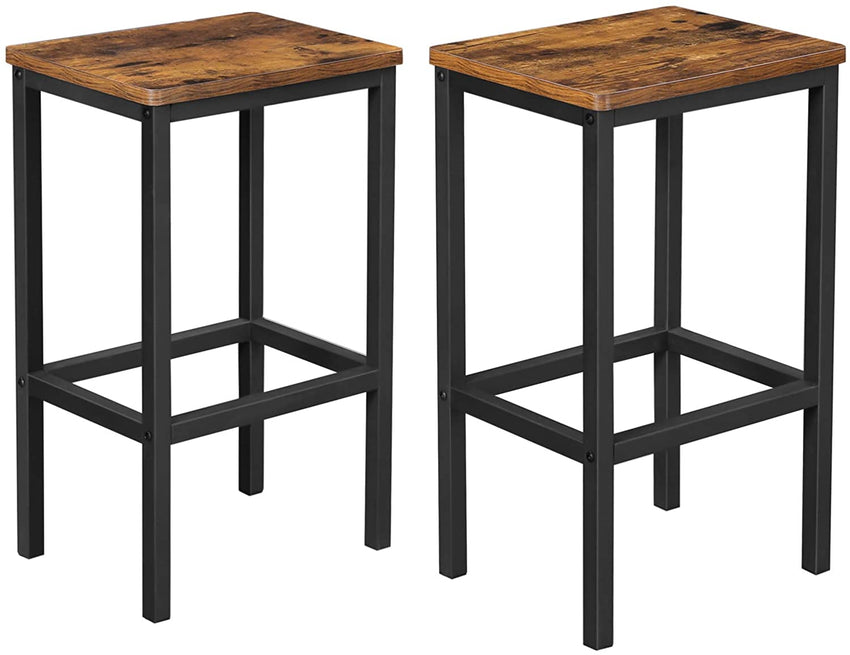 Bar Set Stools of 2 Bar Chairs, Rustic Brown Tristar Online