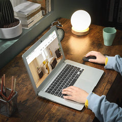 L-Shaped Computer Desk, Rustic Brown and Black Tristar Online