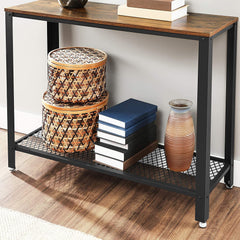 Console Table Metal Frame Rustic Brown Tristar Online