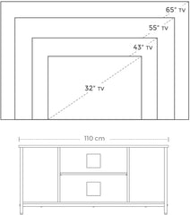 TV Console Unit with Open Storage Rustic Brown and Black Industrial Tristar Online