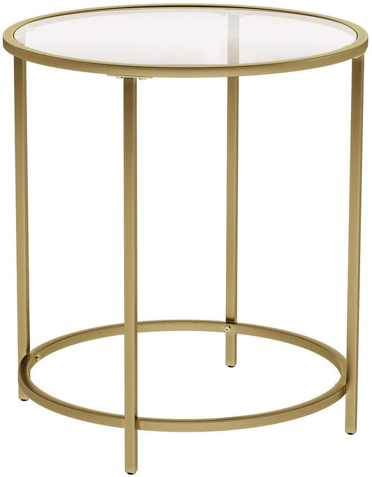 Gold Round Side Table with Golden Metal Frame Robust and Stable Tristar Online