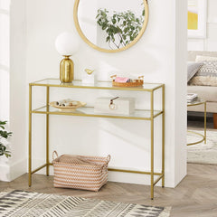 Console Table Metal Frame with 2 Shelves Adjustable Feet Tristar Online