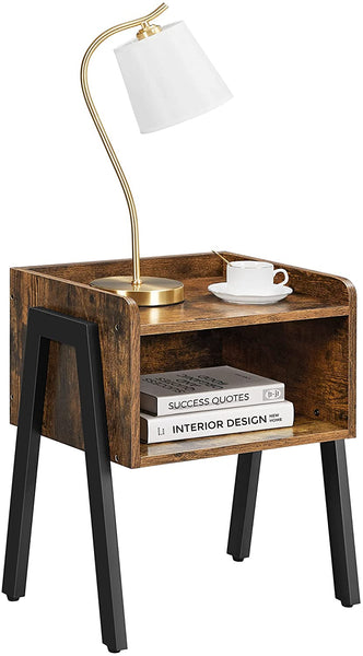 Vintage Nightstand Stackable End Table Wood Look Accent Furniture Metal Frame Tristar Online