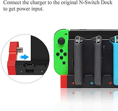 4 in1 Charger Station Stand for Nintendo Switch Joy-con with LED Indication Tristar Online