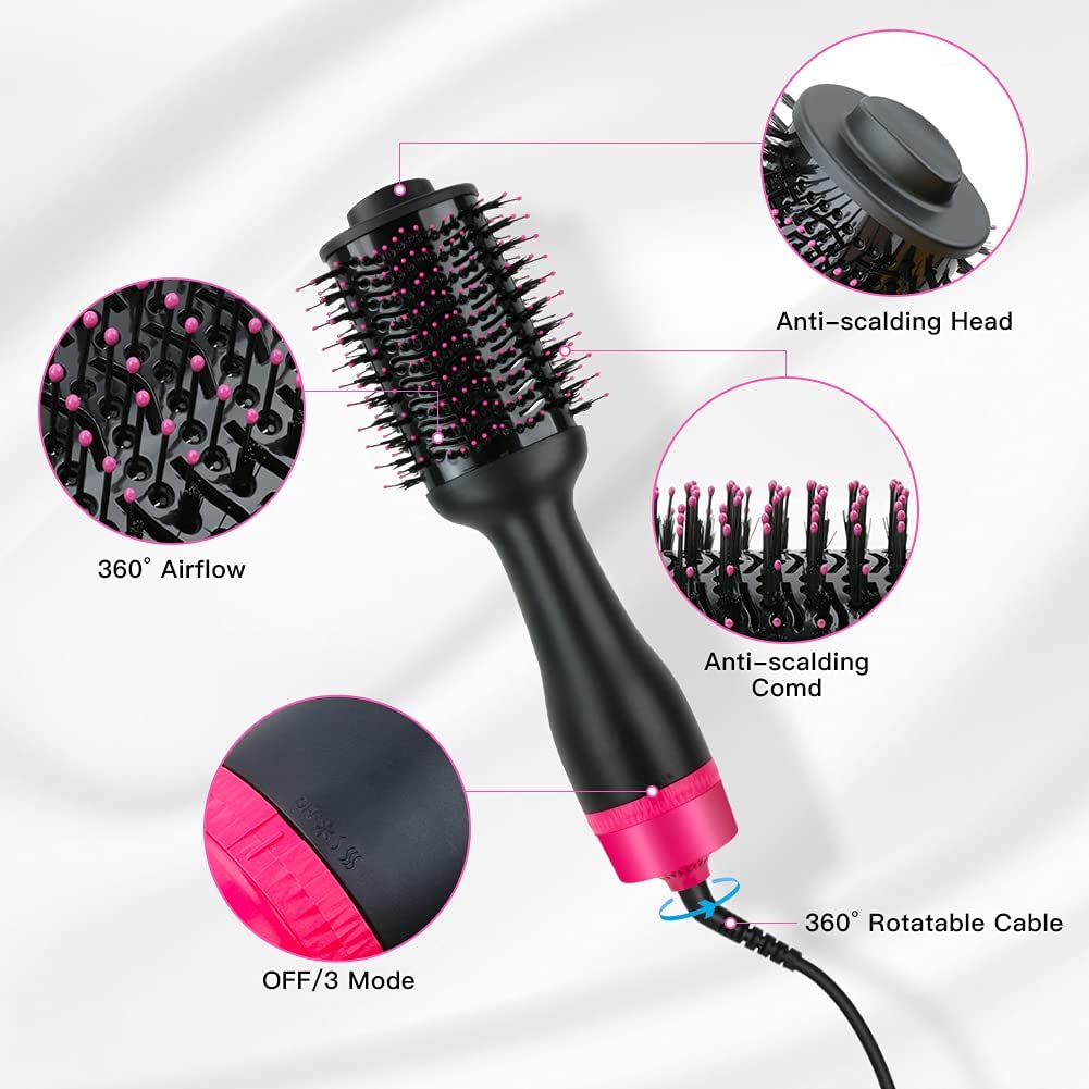 Hot Air One-Step Hair Dryer Negative Ion Anti-Frizz Blowout for Drying,Straightening, Curling and Volumizer (AU Plug) Tristar Online