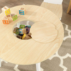 Round Table and 2 Chair Set for children (White Natural) Tristar Online