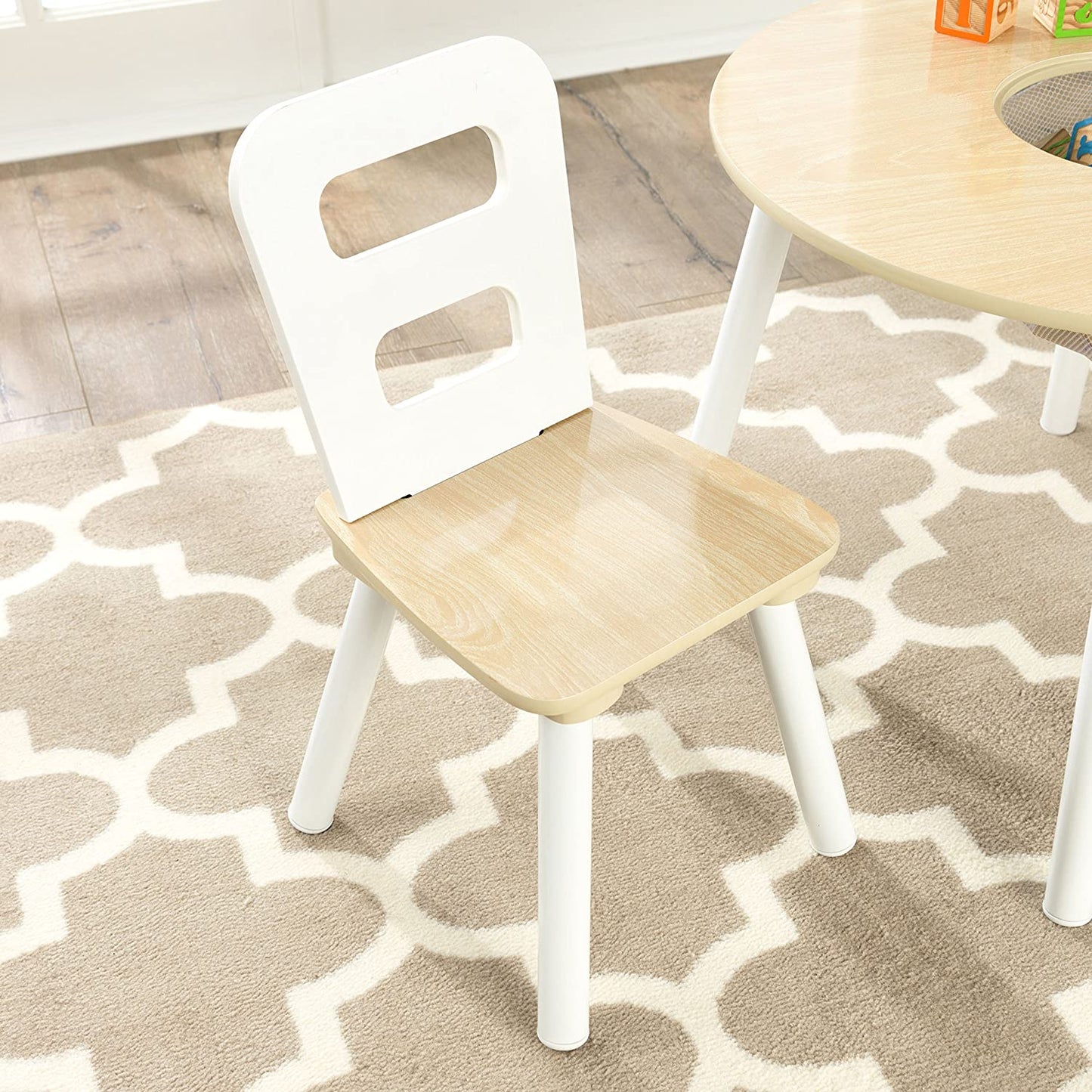 Round Table and 2 Chair Set for children (White Natural) Tristar Online