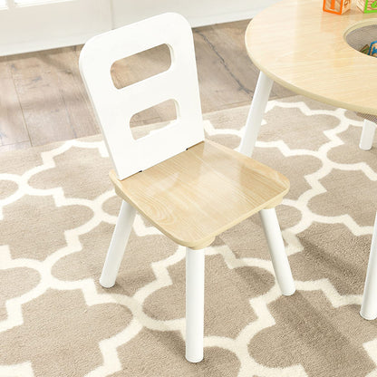 Round Table and 2 Chair Set for children (White Natural) Tristar Online