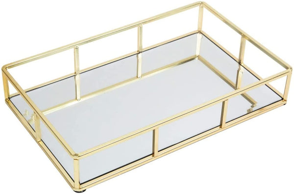 Tray Gold Mirror Decorative for Storage Jewelry and Makeup accessories Tristar Online