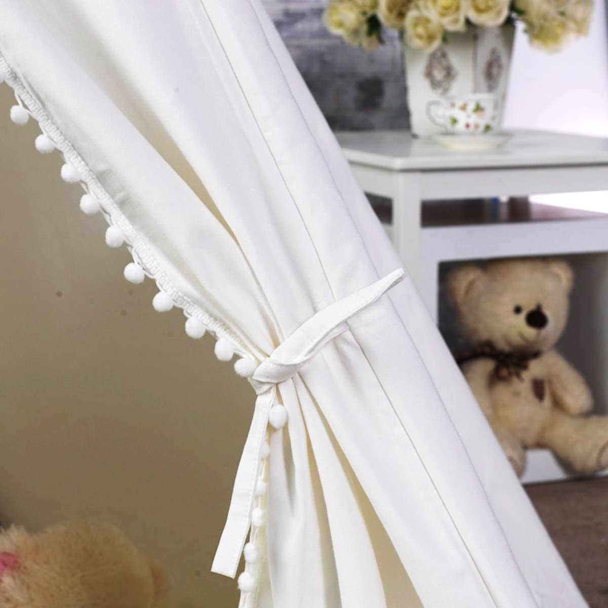 5 Poles Giant Kids Teepee Tent (Natural Canvas) Tristar Online