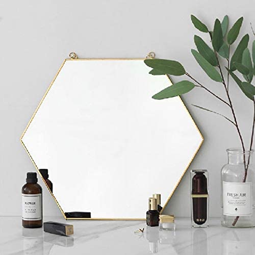 Hexagon Hanging Wall Mirror Decor (Gold Color) Tristar Online