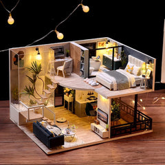 Dollhouse Miniature with Furniture Kit Plus Dust Proof and Music Movement - Cozy time Tristar Online