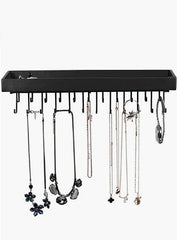 Wall Mount Hanging Jewellery Organiser Holder with 23 Hooks (Black) Tristar Online